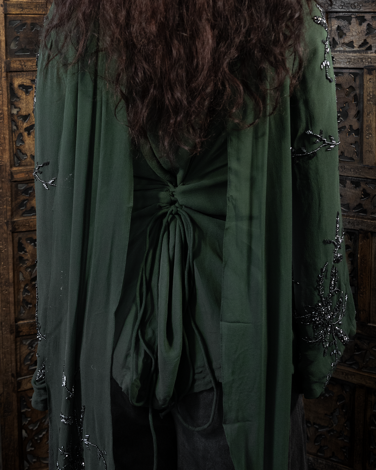 SUNDUS TOP AND SCARF SET / DEEP GREEN