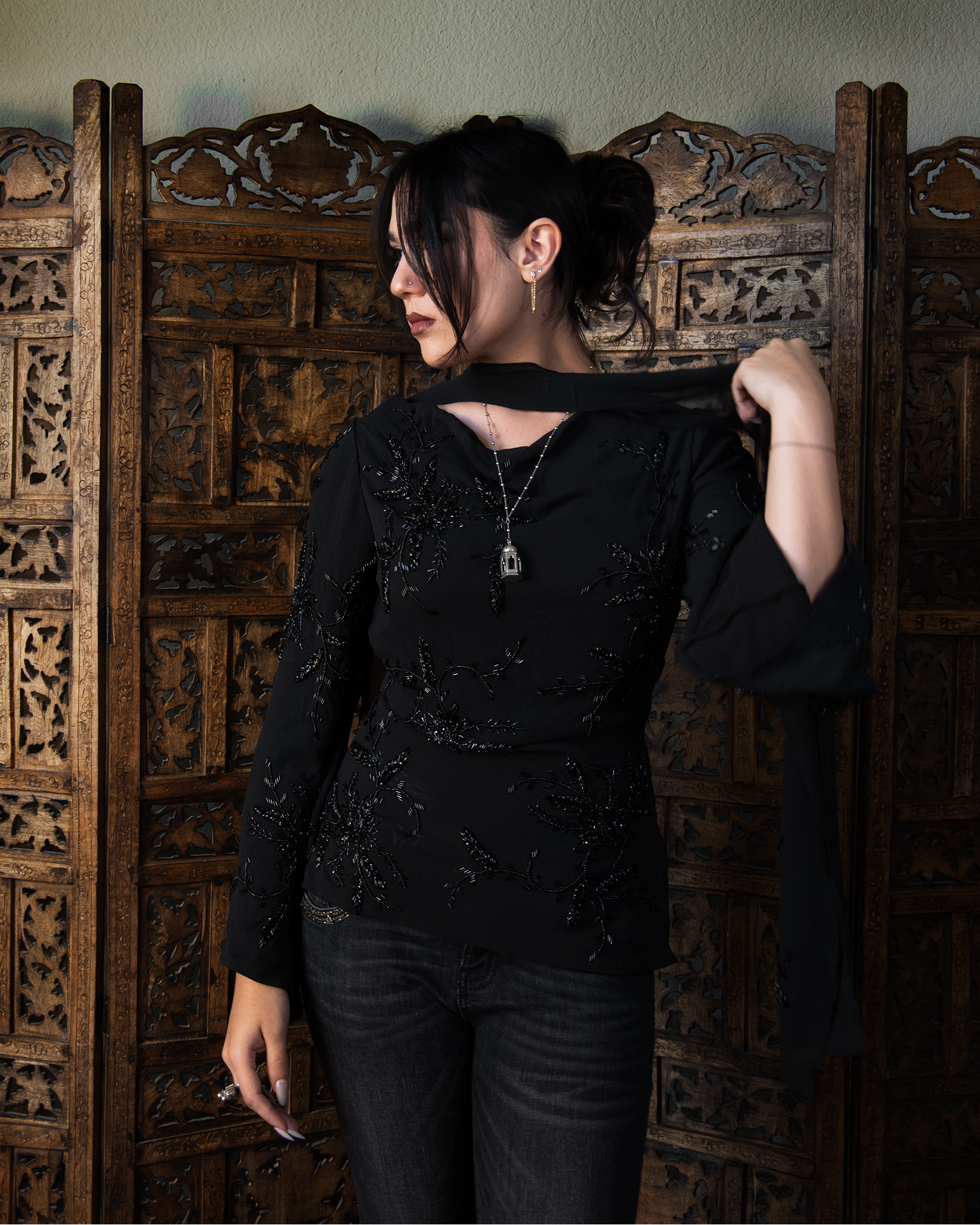 SUNDUS TOP AND SCARF SET